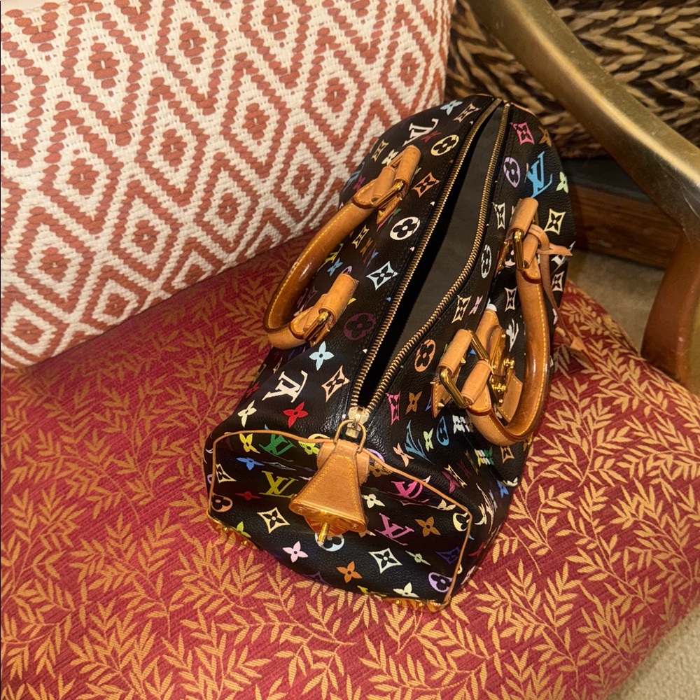 Louis Vuitton Black Multicolor Monogram Satchel - Picture 3 of 17